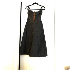 Dolce & Gabbana Dark Denim Shoulder Strap Dress